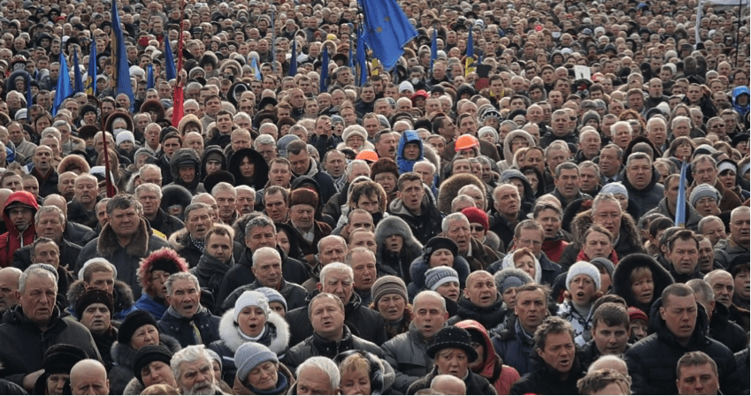 Una significativa immagine del film Maidan
