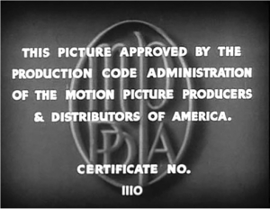 Production Code: certificato per la regolare distribuzione dei film 